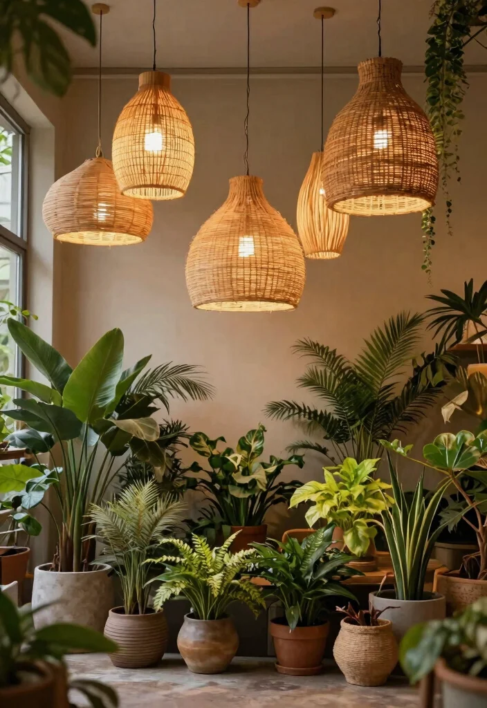 14 High Ceiling Lighting Ideas That Actually Light the Room 8 14 High Ceiling Lighting Ideas That Actually Light the Room - 7. Nature-Inspired Fixtures for Earthy Vibes 1