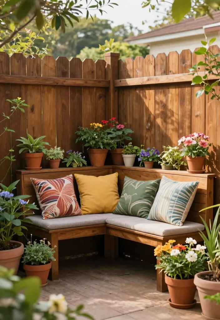 14 Modern Wood Fence Ideas That Provide Full Privacy Fast 14 14 Modern Wood Fence Ideas That Provide Full Privacy Fast - 13. Integrated Seating for Functional Privacy 1