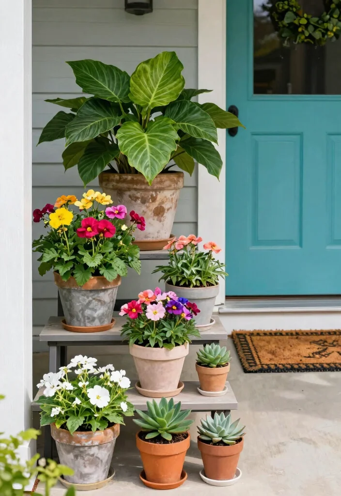 14 Small Front Porch Decor Ideas That Make a Tiny Entry Feel Welcoming 2 14 Small Front Porch Decor Ideas That Make a Tiny Entry Feel Welcoming - 1. Potted Plants for a Lush Look 1