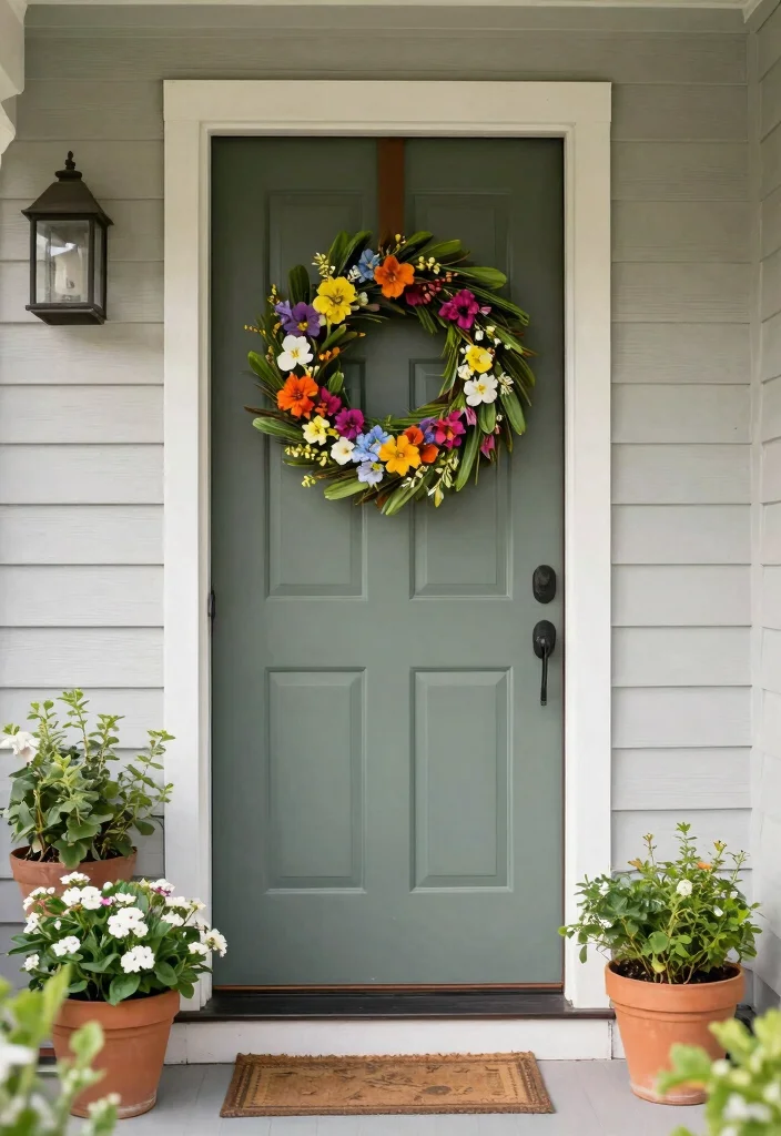 14 Small Front Porch Decor Ideas That Make a Tiny Entry Feel Welcoming 15 14 Small Front Porch Decor Ideas That Make a Tiny Entry Feel Welcoming - 14. Seasonal Wreaths for Added Charm 1