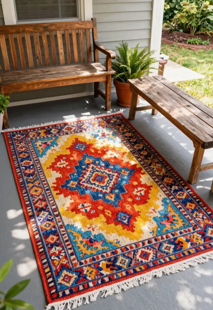 14 Small Front Porch Decor Ideas That Make a Tiny Entry Feel Welcoming 5 14 Small Front Porch Decor Ideas That Make a Tiny Entry Feel Welcoming - 4. Cozy Rugs to Define the Space 1