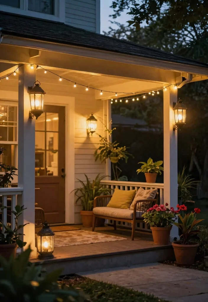 14 Small Front Porch Decor Ideas That Make a Tiny Entry Feel Welcoming 6 14 Small Front Porch Decor Ideas That Make a Tiny Entry Feel Welcoming - 5. Whimsical Lighting Options 1