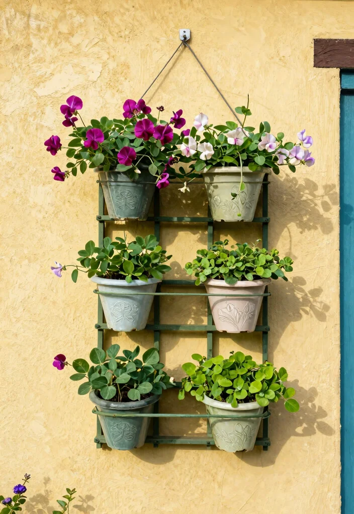 14 Wall Trellis Ideas That Support Heavy Climbing Vines 13 14 Wall Trellis Ideas That Support Heavy Climbing Vines - 12. Hanging Wall Trellis 1