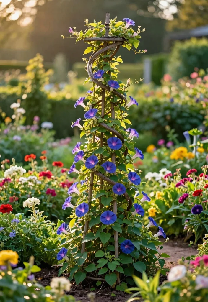 14 Wall Trellis Ideas That Support Heavy Climbing Vines 15 14 Wall Trellis Ideas That Support Heavy Climbing Vines - 14. Spiral Trellis 1