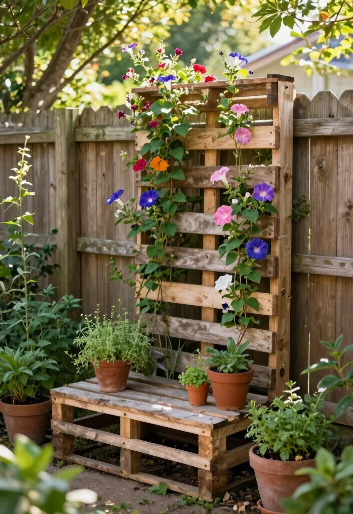14 Wall Trellis Ideas That Support Heavy Climbing Vines 4 14 Wall Trellis Ideas That Support Heavy Climbing Vines - 3. Rustic Pallet Trellis 1