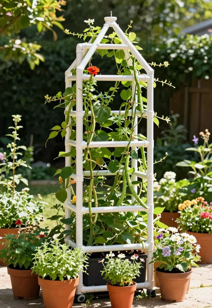 14 Wall Trellis Ideas That Support Heavy Climbing Vines 7 14 Wall Trellis Ideas That Support Heavy Climbing Vines - 6. DIY PVC Trellis 1