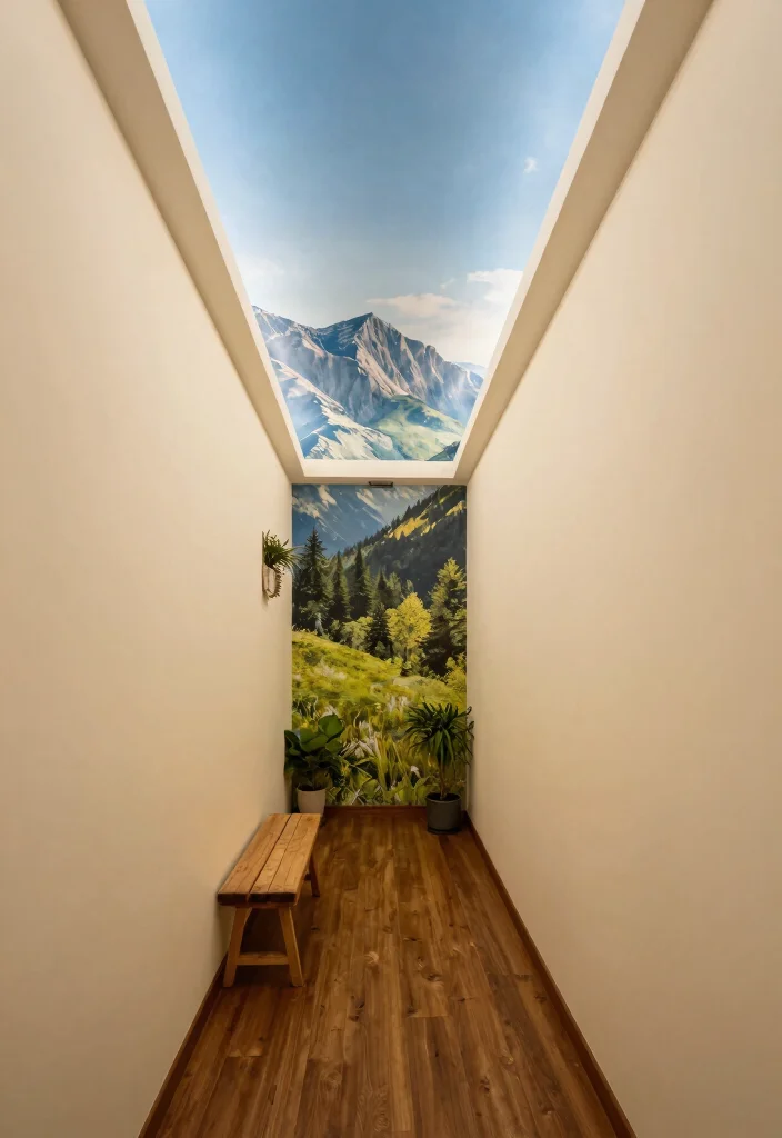 14 Wallpaper Ceiling Hallway Ideas That Make a Narrow Space Feel Taller 7 14 Wallpaper Ceiling Hallway Ideas That Make a Narrow Space Feel Taller - 6. Nature-inspired Murals 1