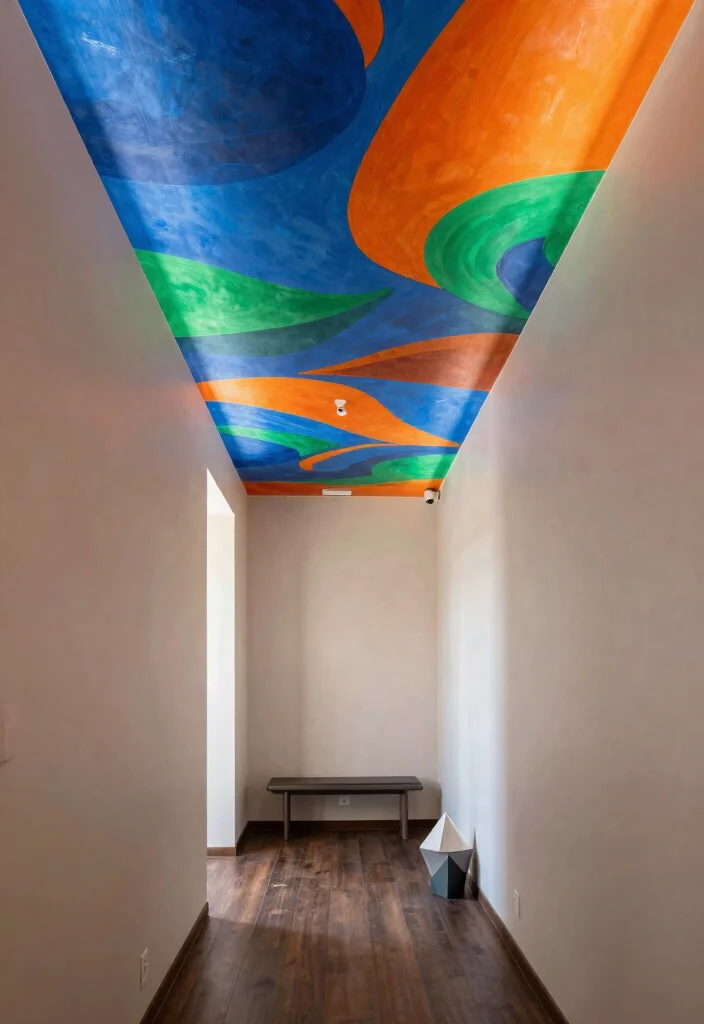 14 Wallpaper Ceiling Hallway Ideas That Make a Narrow Space Feel Taller 8 14 Wallpaper Ceiling Hallway Ideas That Make a Narrow Space Feel Taller - 7. Artistic Abstract Designs 1
