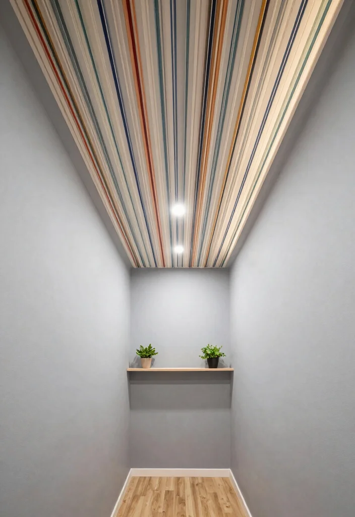 14 Wallpaper Ceiling Hallway Ideas That Make a Narrow Space Feel Taller 9 14 Wallpaper Ceiling Hallway Ideas That Make a Narrow Space Feel Taller - 8. Vertical Lines with a Twist 1