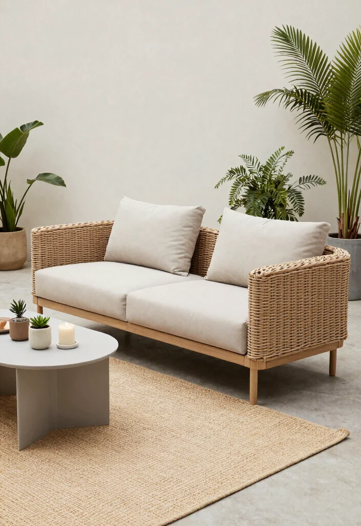 14 Wicker Patio Furniture Sets That Won't Fall Apart in Rain 5 14 Wicker Patio Furniture Sets That Won't Fall Apart in Rain - 4. Minimalist Wicker Sofa Set 1