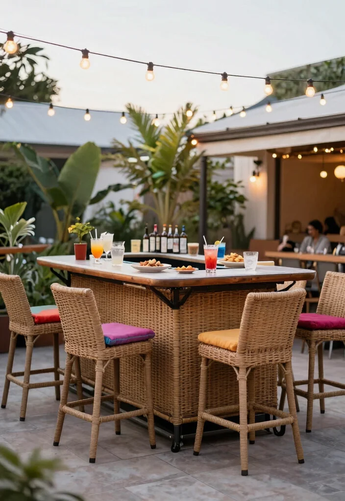 14 Wicker Patio Furniture Sets That Won't Fall Apart in Rain 9 14 Wicker Patio Furniture Sets That Won't Fall Apart in Rain - 8. Versatile Wicker Bar Sets 1