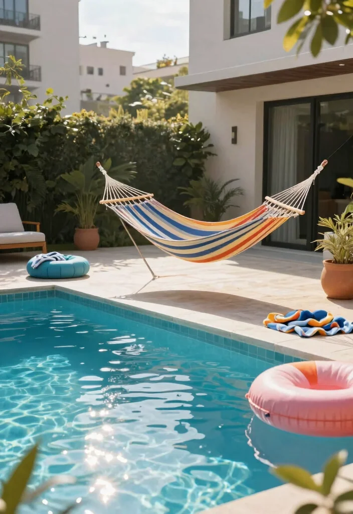 15 Backyard Hammock Ideas That Don't Need Two Perfect Trees 13 15 Backyard Hammock Ideas That Don't Need Two Perfect Trees - 12. Hammock Pools for a Unique Twist 1