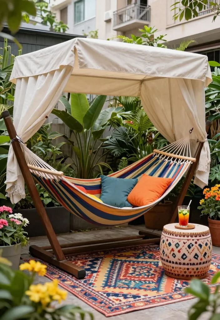 15 Backyard Hammock Ideas That Don't Need Two Perfect Trees 3 15 Backyard Hammock Ideas That Don't Need Two Perfect Trees - 2. Hammock with a Canopy 1
