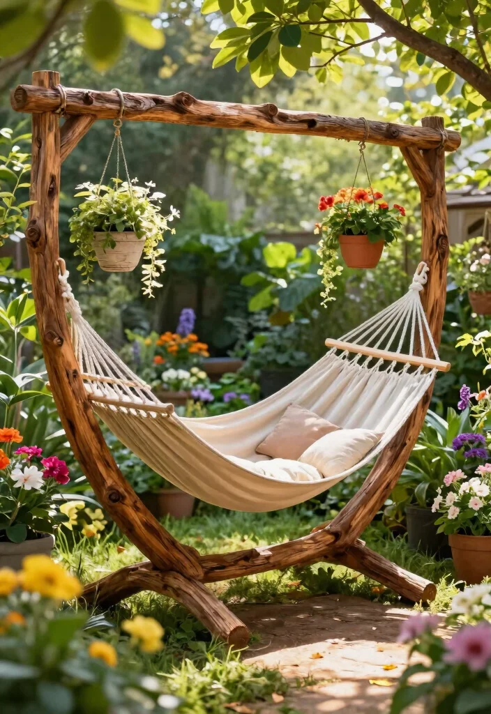 15 Backyard Hammock Ideas That Don't Need Two Perfect Trees 8 15 Backyard Hammock Ideas That Don't Need Two Perfect Trees - 7. DIY Hammock Garden 1