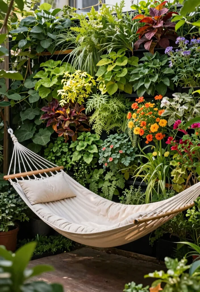 15 Backyard Hammock Ideas That Don't Need Two Perfect Trees 9 15 Backyard Hammock Ideas That Don't Need Two Perfect Trees - 8. Combining Hammocks with Vertical Gardens 1