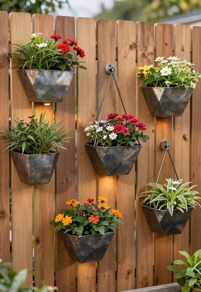 15 Garden Wall Planter Ideas That Hide Ugly Fences 12 15 Garden Wall Planter Ideas That Hide Ugly Fences - 11. Modern Metal Wall Art Planters 1