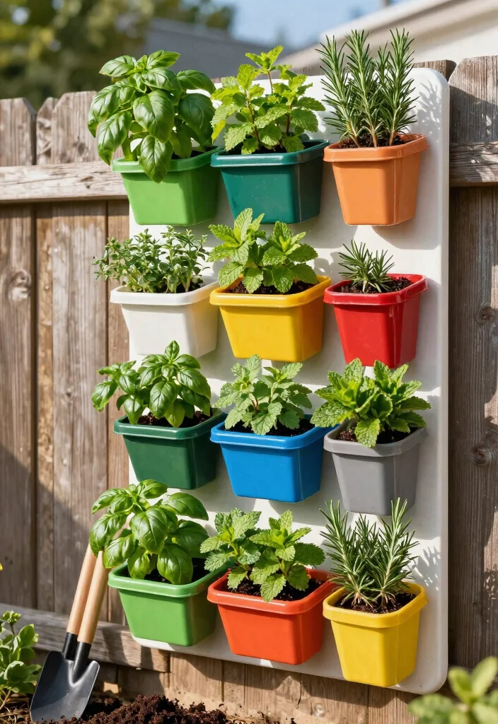 15 Garden Wall Planter Ideas That Hide Ugly Fences 4 15 Garden Wall Planter Ideas That Hide Ugly Fences - 3. Vertical Herb Garden 1