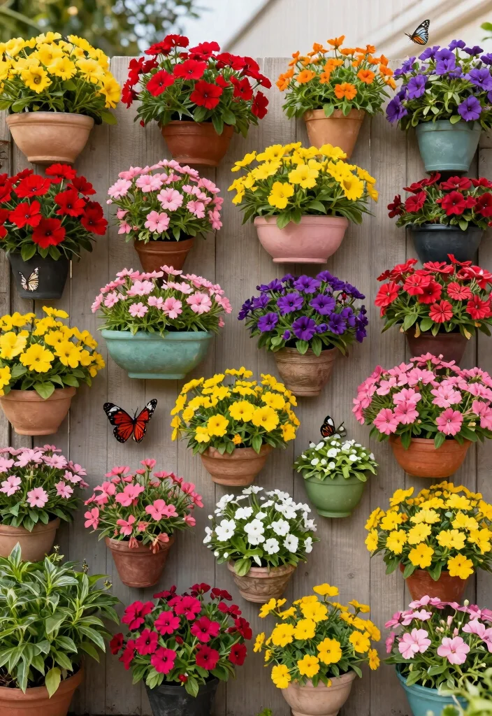 15 Garden Wall Planter Ideas That Hide Ugly Fences 5 15 Garden Wall Planter Ideas That Hide Ugly Fences - 4. Colorful Flower Wall 1