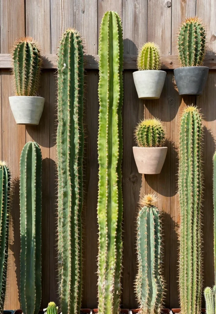 15 Garden Wall Planter Ideas That Hide Ugly Fences 8 15 Garden Wall Planter Ideas That Hide Ugly Fences - 7. Wall of Cacti 1