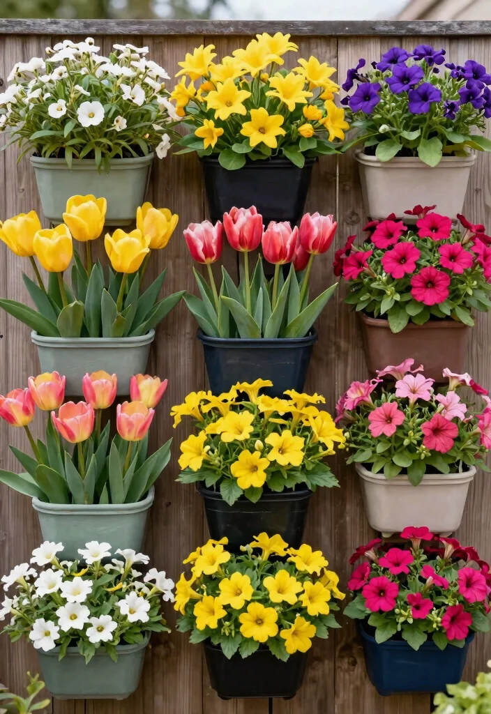 15 Garden Wall Planter Ideas That Hide Ugly Fences 10 15 Garden Wall Planter Ideas That Hide Ugly Fences - 9. Seasonal Flower Rotations 1