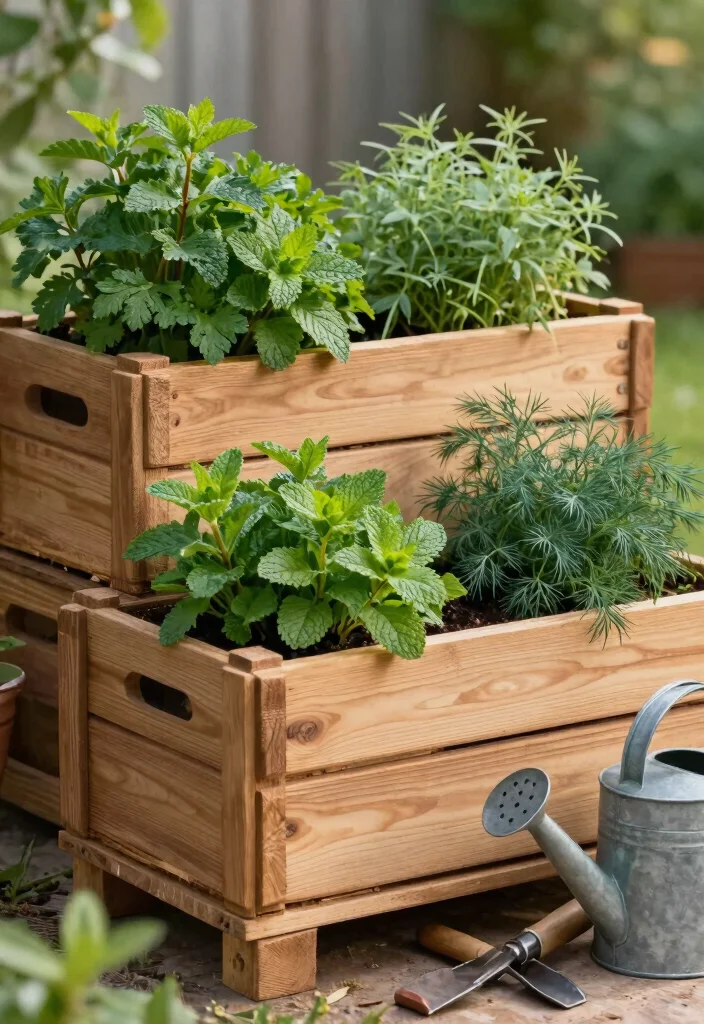 15 Herb Planter Box Ideas That Drain Well and Don't Rot 2 15 Herb Planter Box Ideas That Drain Well and Don't Rot - 1. Stacked Wooden Planters 1