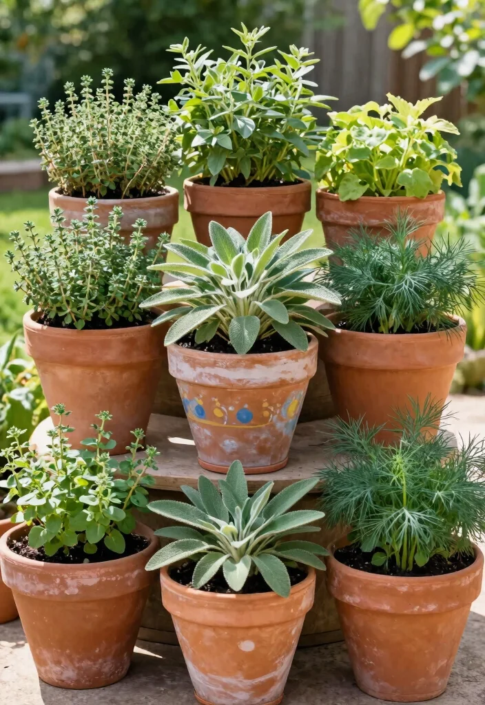 15 Herb Planter Box Ideas That Drain Well and Don't Rot 11 15 Herb Planter Box Ideas That Drain Well and Don't Rot - 10. Terracotta Pot Stack 1