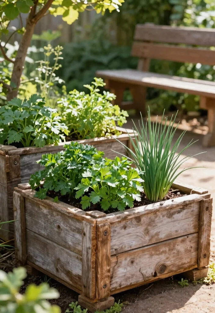 15 Herb Planter Box Ideas That Drain Well and Don't Rot 12 15 Herb Planter Box Ideas That Drain Well and Don't Rot - 11. Reclaimed Wood Planters 1
