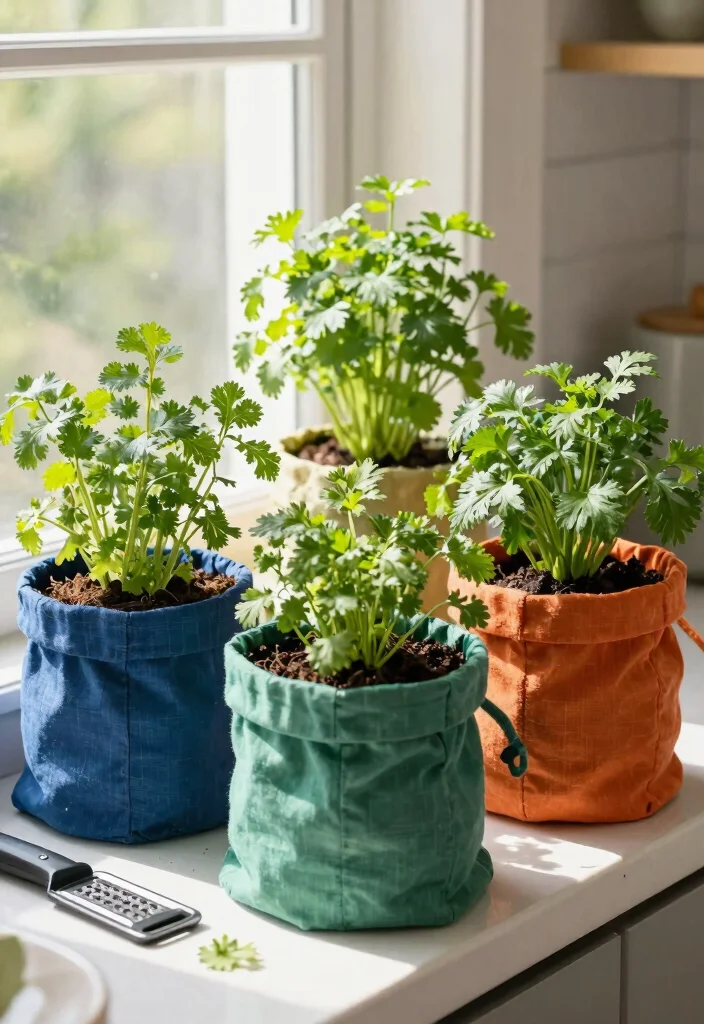 15 Herb Planter Box Ideas That Drain Well and Don't Rot 9 15 Herb Planter Box Ideas That Drain Well and Don't Rot - 8. Fabric Grow Bags 1
