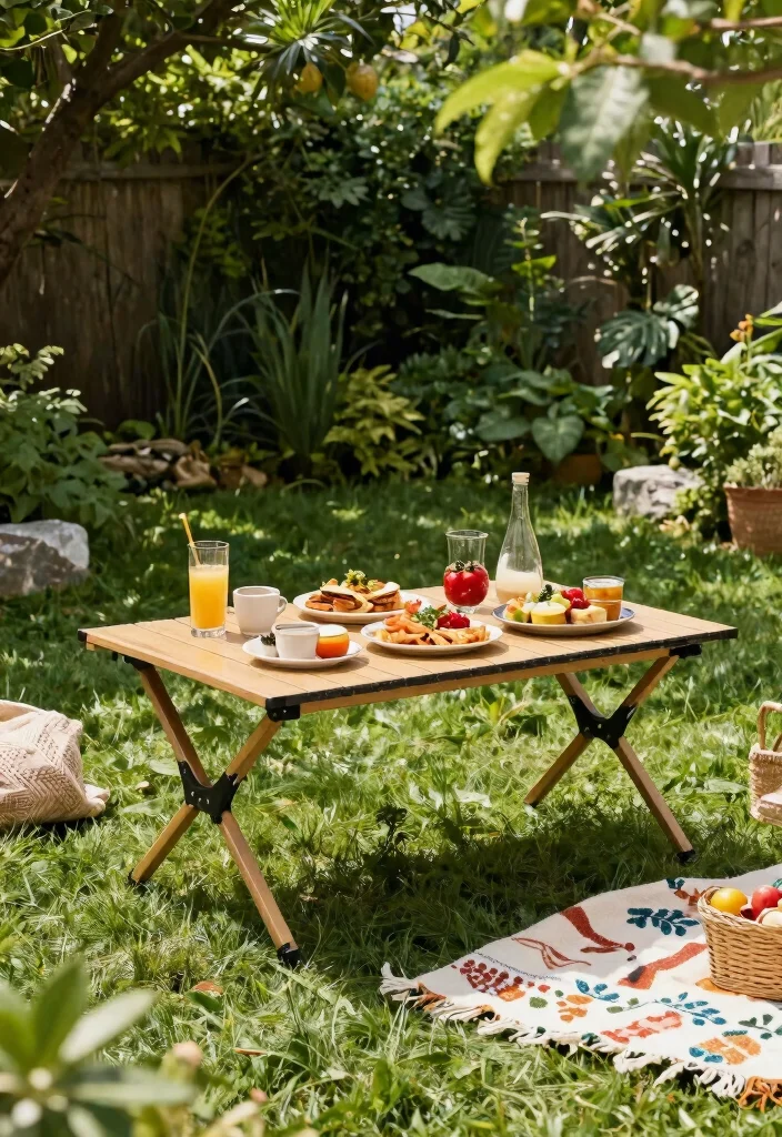 15 Outdoor Dinner Table Ideas That Seat More Without Taking Up Space 11 15 Outdoor Dinner Table Ideas That Seat More Without Taking Up Space - 10. Portable Outdoor Tables 1