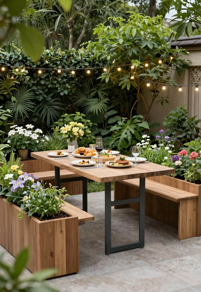 15 Outdoor Dinner Table Ideas That Seat More Without Taking Up Space 7 15 Outdoor Dinner Table Ideas That Seat More Without Taking Up Space - 6. Multi-functional Garden Tables 1