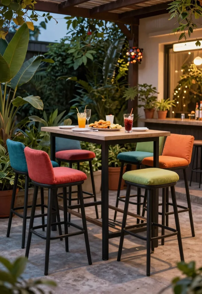 15 Outdoor Dinner Table Ideas That Seat More Without Taking Up Space 9 15 Outdoor Dinner Table Ideas That Seat More Without Taking Up Space - 8. Bar Height Tables 1
