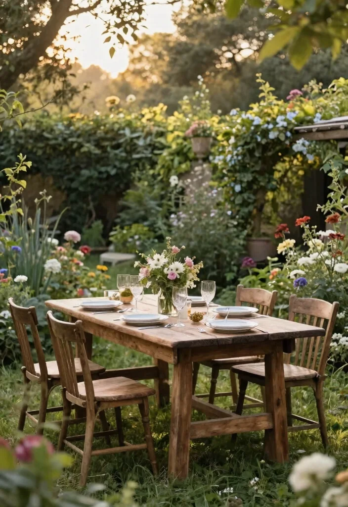 15 Outdoor Dinner Table Ideas That Seat More Without Taking Up Space 10 15 Outdoor Dinner Table Ideas That Seat More Without Taking Up Space - 9. Rustic Farm Tables 1